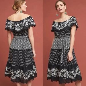 By Anthropologie Embroidered Midi Dress